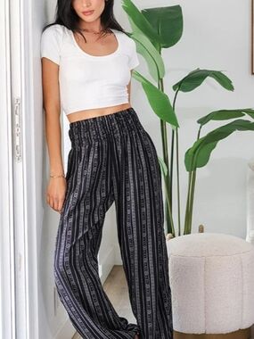 Women’s Grey Stripe Harem Pants